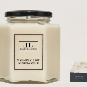 Marshmallow Scented Candles, Soy Wax Vegan Candle, Sweet type image 2