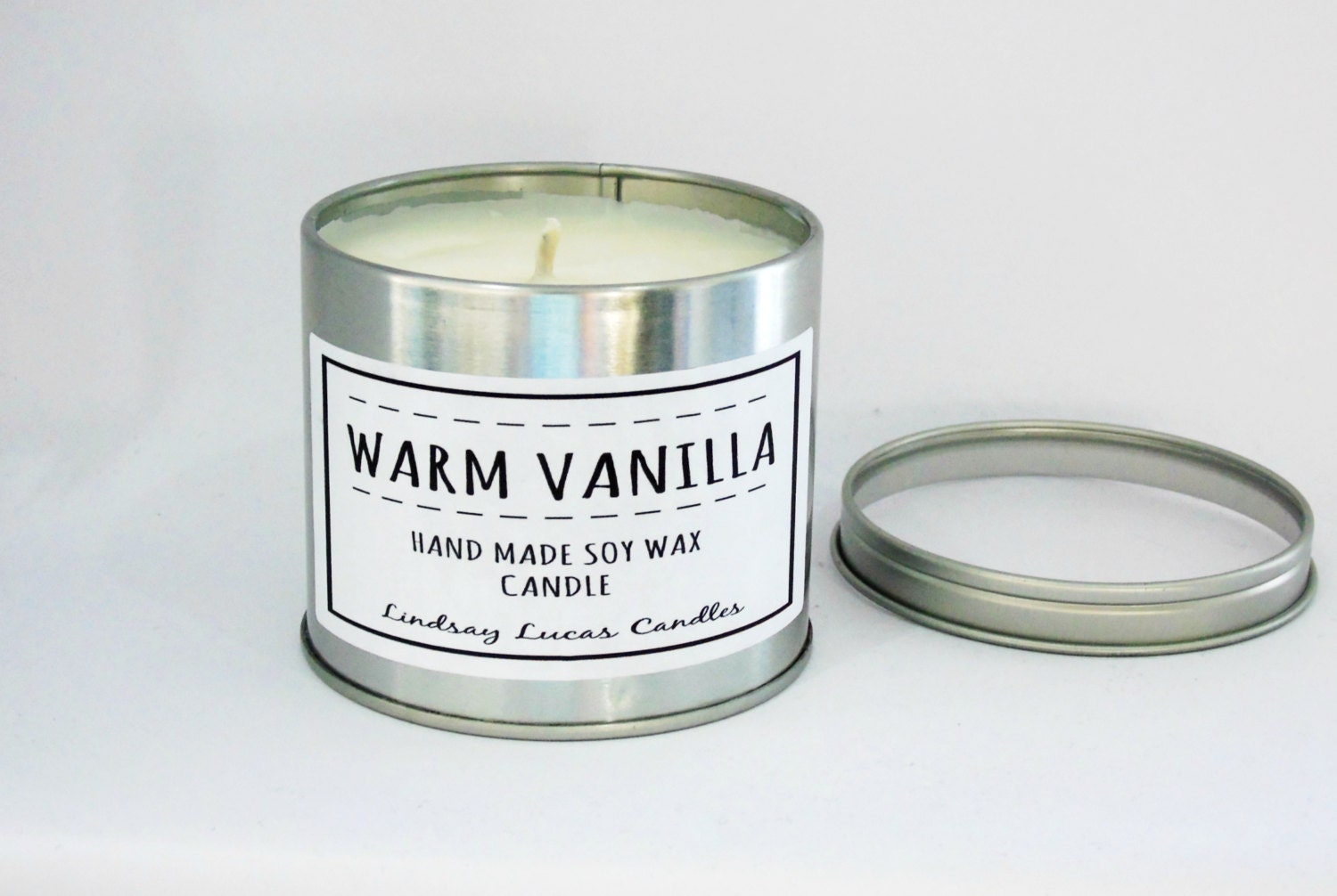 Vanilla Candle Vanilla Scented Candle Tin Candle Scented Etsy
