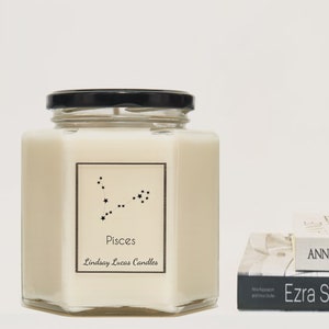 Pisces Star Sign SCENTED CANDLE, Zodiac Constellation Astrology Gift, Horoscope Birthday Candles Astronomy image 2