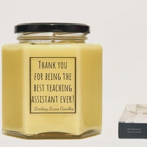 Teaching Assistant Scented Candle Gift, Thank you TA Gift image 5