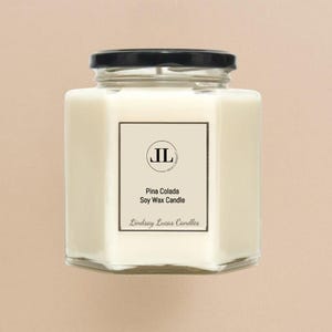 Pina Colada Scented Candle, Cocktail Soy Wax Natural Vegan Candles image 3
