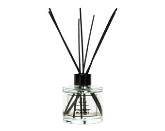 Strawberry REED DIFFUSER Bottle With Sticks, Sweet Scented Summer Fruity Home Fragrance