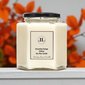 Chocolate Orange Chillies Spicy Scented Candles, Rich Fragrance Soy Wax Vegan Candle image 2