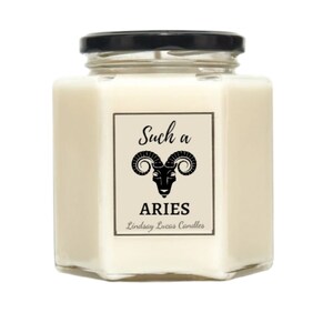 Aries Scented Candle Gift Star Sign Zodiac Horoscope Birthday Gift
