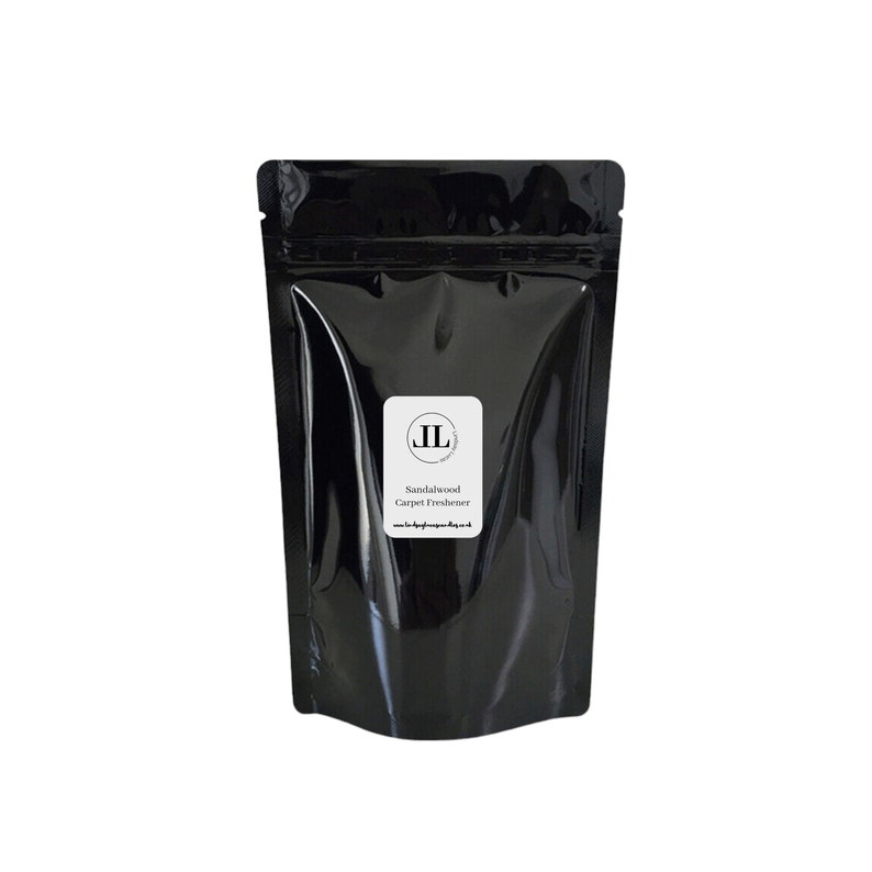sandalwood strong scented carpet freshener powder eco friendly cleaning Long Lasting Vegan and cruelty free Natural 500g black foil zip lock bag stay Sustainable natural cleaning