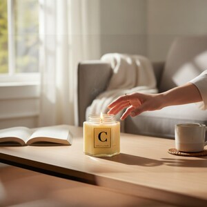 Letter C Alphabet Scented Candle, Initial Candle image 2