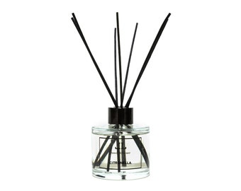 Citronella REED DIFFUSER-fles met stokjes, etherische olie, natuurlijke huisgeur,