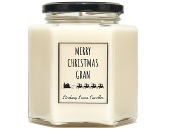 Christmas Gift For Nan/Nana/Gran/Grandma, Scented Candle, Custom Candle, Candles, Christmas Present For Nana/Grandma/Nan, Christmas Candle