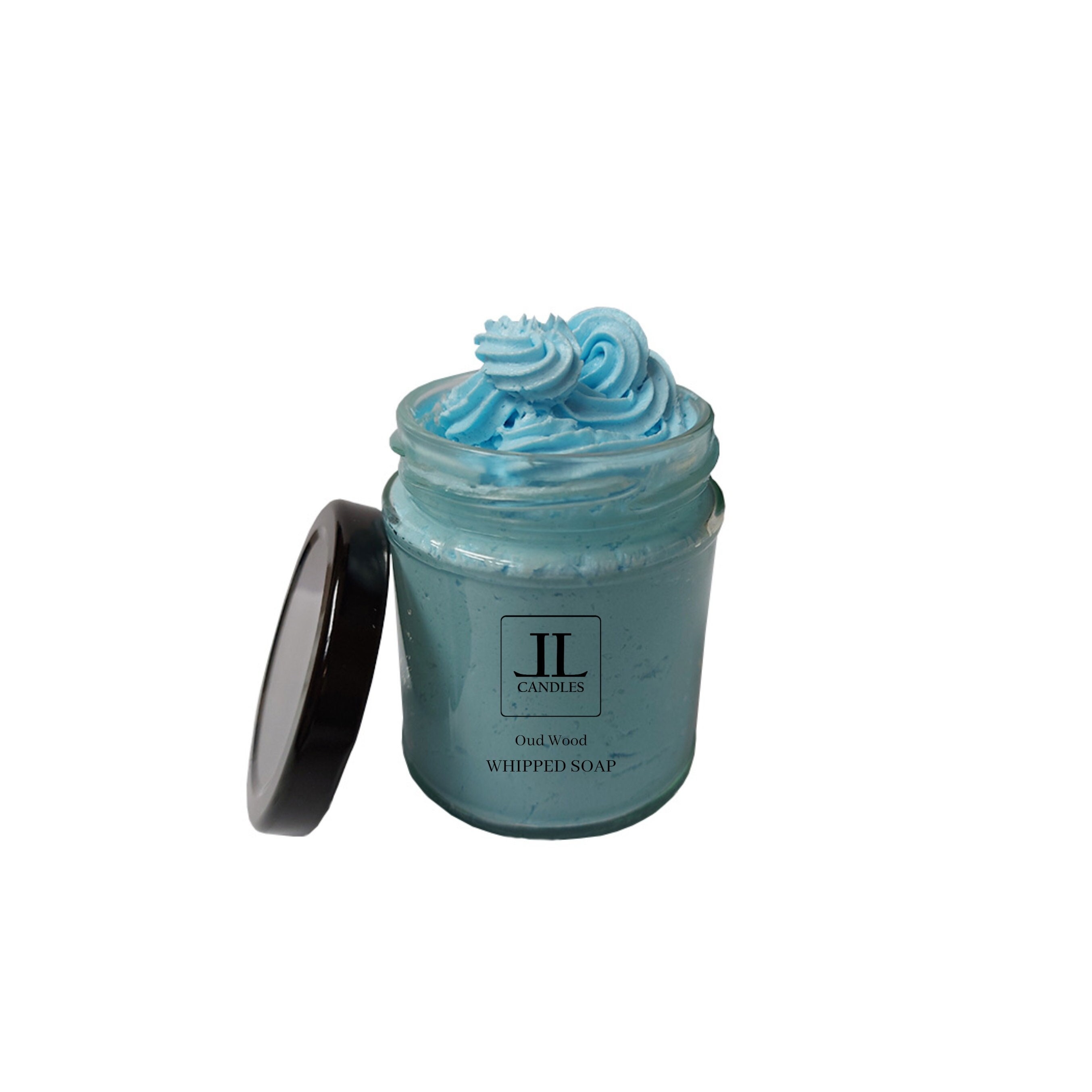 Whipped Soap In Woody Oud Scent - 200g Mousse Bath Butter Reusable Glass Bottle - Masculine Scent
