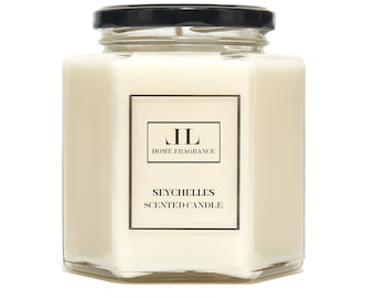 SEYCHELLES Feminine Perfume Scented Candles, Soy Wax Vegan Candle