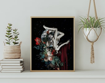 Collage Giclee Print - Falling Off The Face Of The Planet
