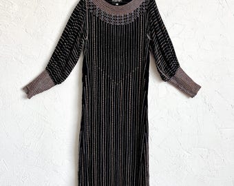 80s Vintage Beaded Silk Gown – SisterMax Designer, Formal Maxi Dress