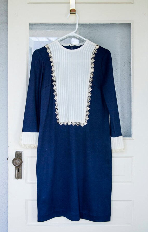 Sears navy blue dress Clearance