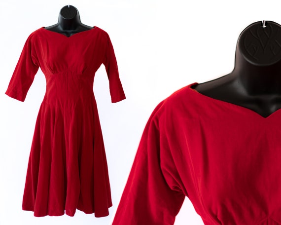 crimson velvet dress