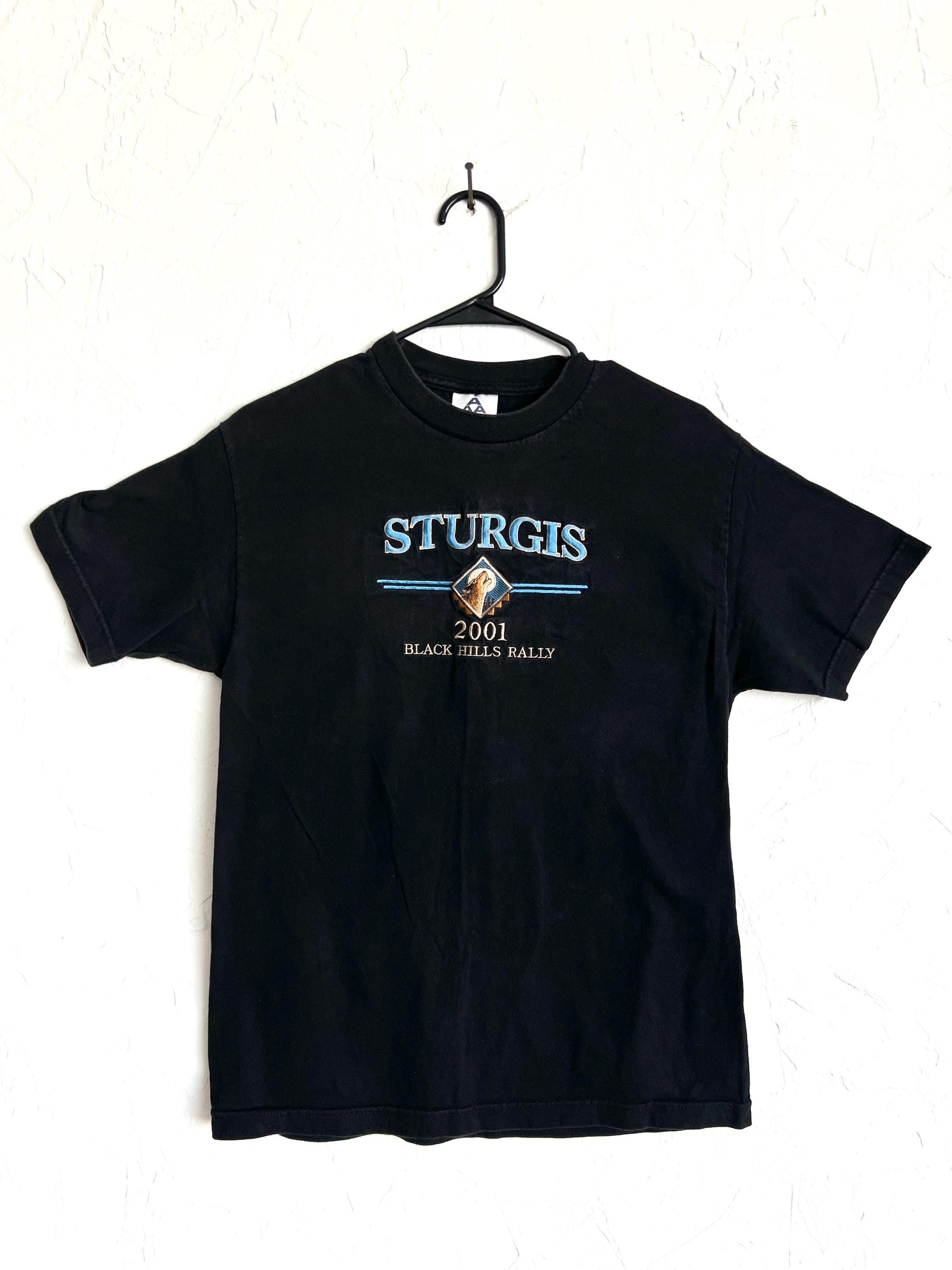 激レアビンテージ　 ハーレダビッドソンSTURGIS 2001 Tシャツ Vintage 2001 Sturgis Rally T-shirt – Embroidered Biker Tee, Medium