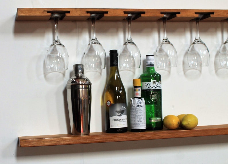 Wine Glass Floating Shelf Glassware Storage Bar Wall Shelf Etsy UK