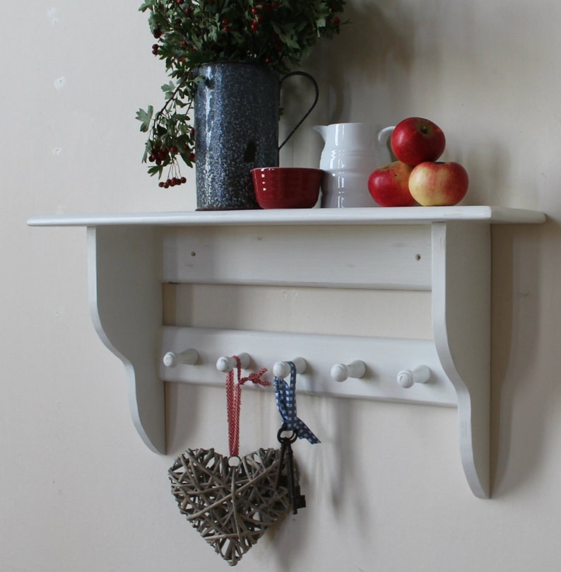 Hallway Shelf With Coat Pegs Large Shelf With Pegs Wall Etsy UK