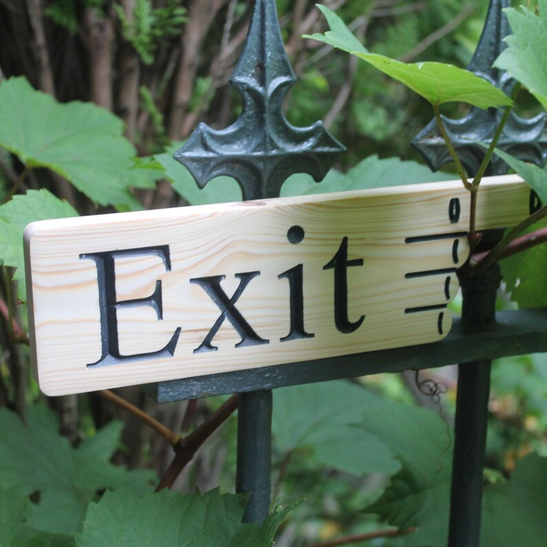 Solid Wood Exit Sign: Playful Finger Pointing Graphic Wall Decor - Etsy