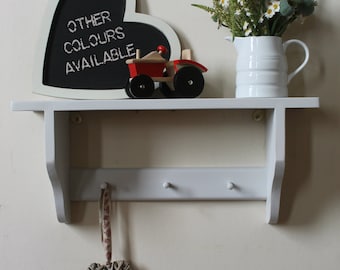 Shakers shelf with pegs, shabby chic distressed finishes