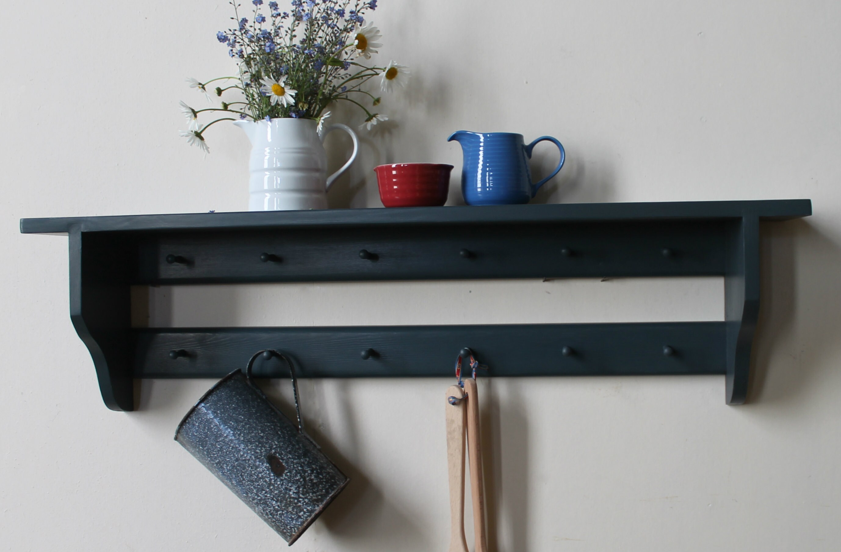 Little Shelf With Pegs Shaker Pegs Shelf Children Room Etsy