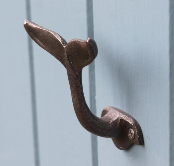 Wale Tail Bathroom Hook for Nautical, Coastal, Seaside or Pirate Theme  Decor, Wall Hook for Towels or Clothes in the Shape of a Fish Tail 