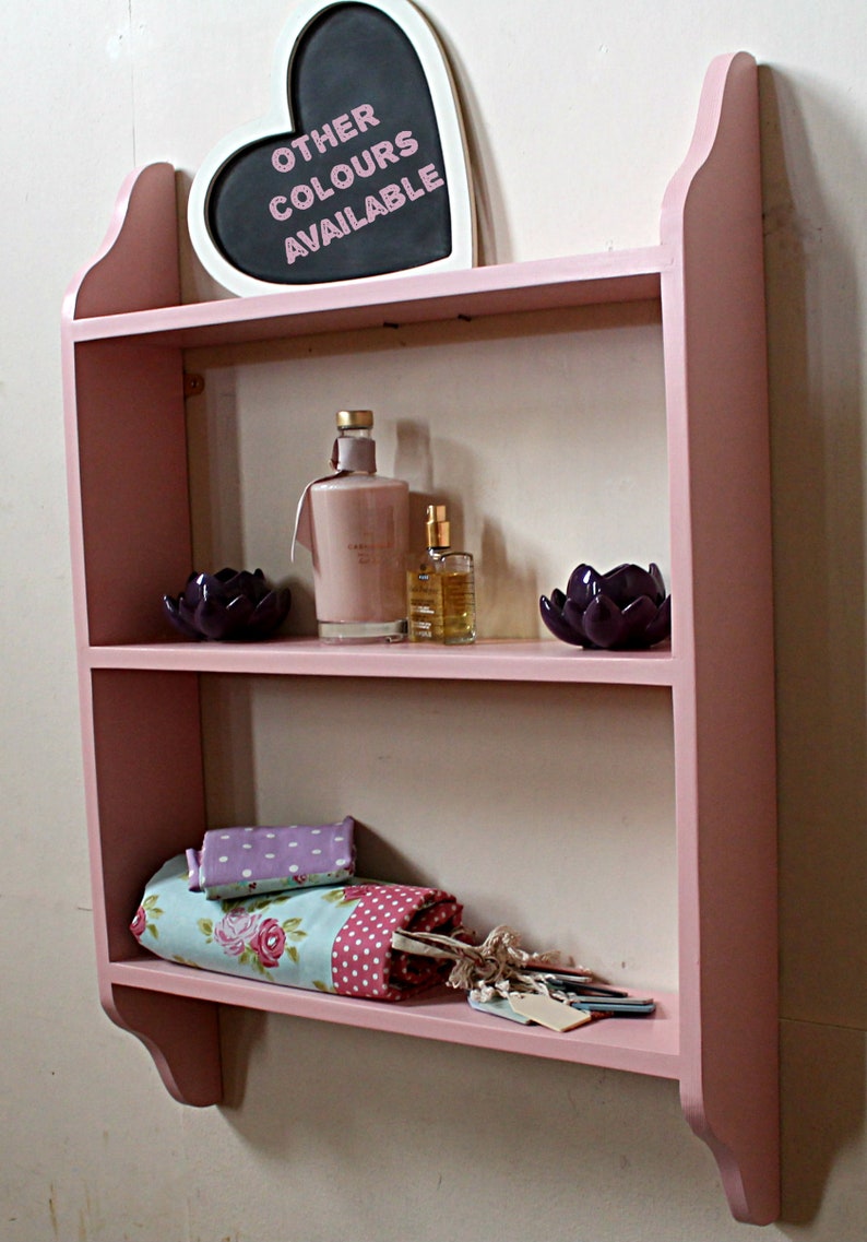 Pink girls room  shelf living room shelving wooden shelf for kitchen storage bedroom shelving unit three tier wooden shelf hand painted shelf rustic storage shelf hand made shelving green shelf kidsroom shelf nursery furniture