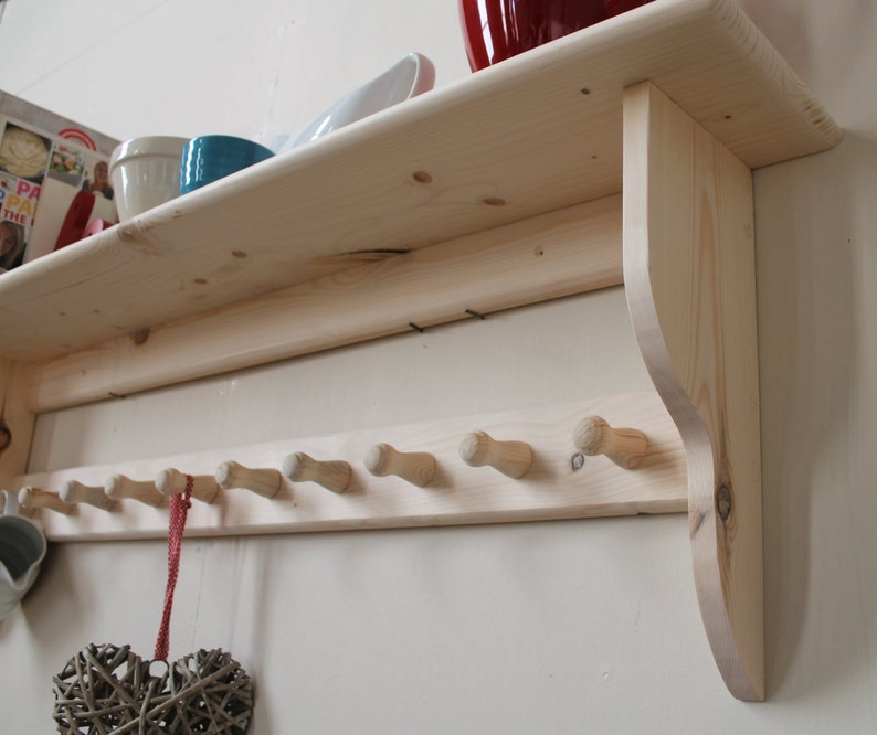 Hallway Shelf With Coat Pegs Large Shelf With Pegs Wall Etsy UK