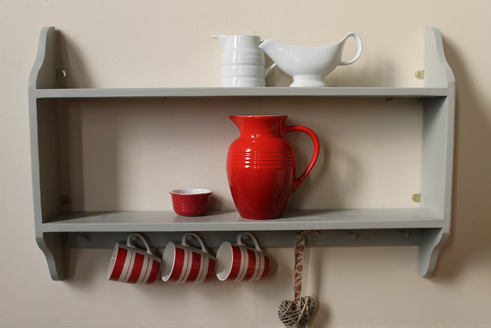 Shelving Unit With Small Pegs Wooden Wall Shelf Kitchen Etsy