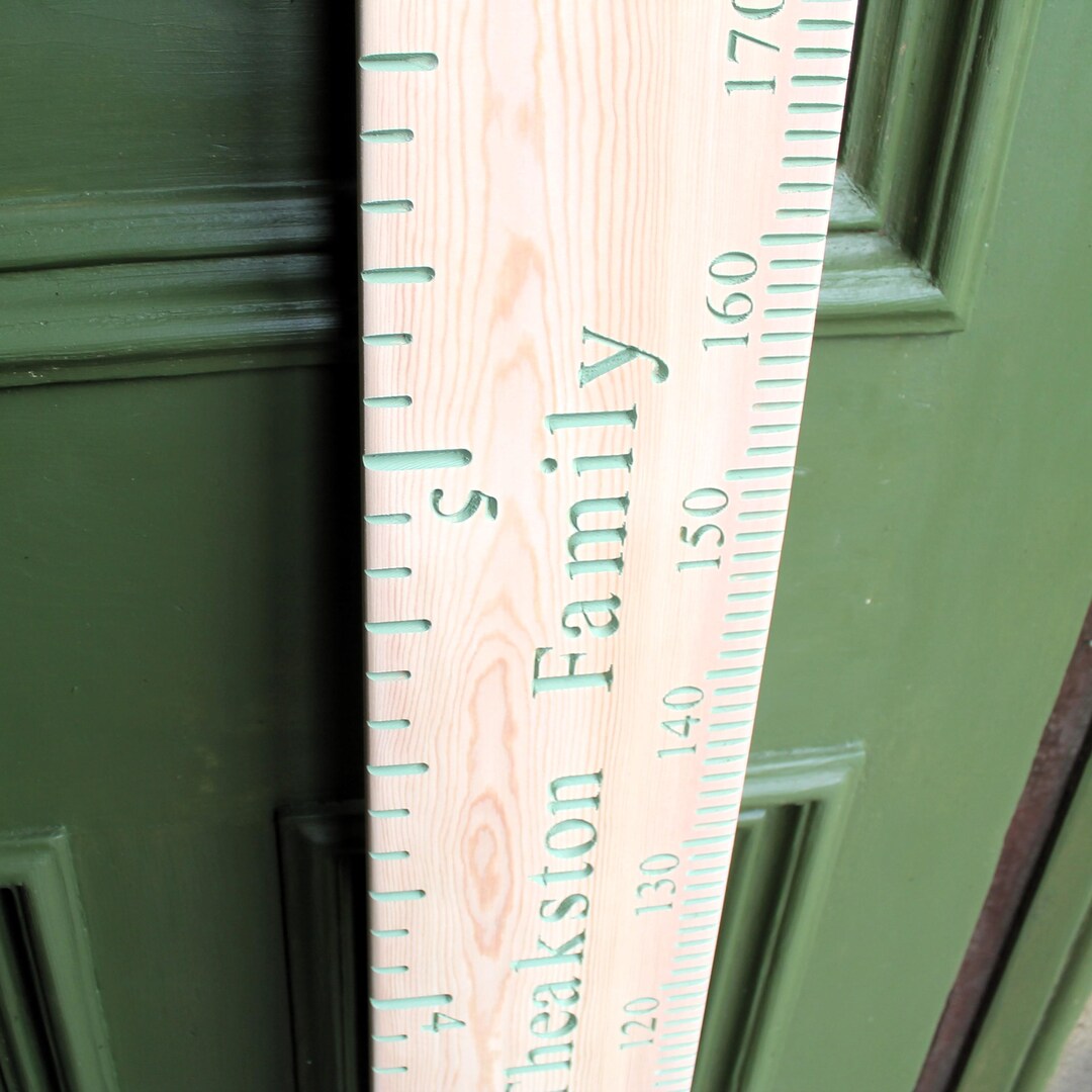 Really Big Ruler Height Chart Giant Ruler: Personalised Wooden Engraved Kids Room Decor ...