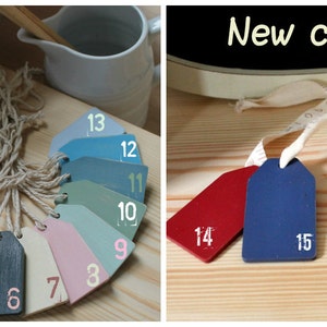 May include: A color chart with 17 paint samples, numbered 1 through 17. The samples are arranged in a semi-circle, with the new colors on the right side of the chart. The new colors are labeled "New colors".