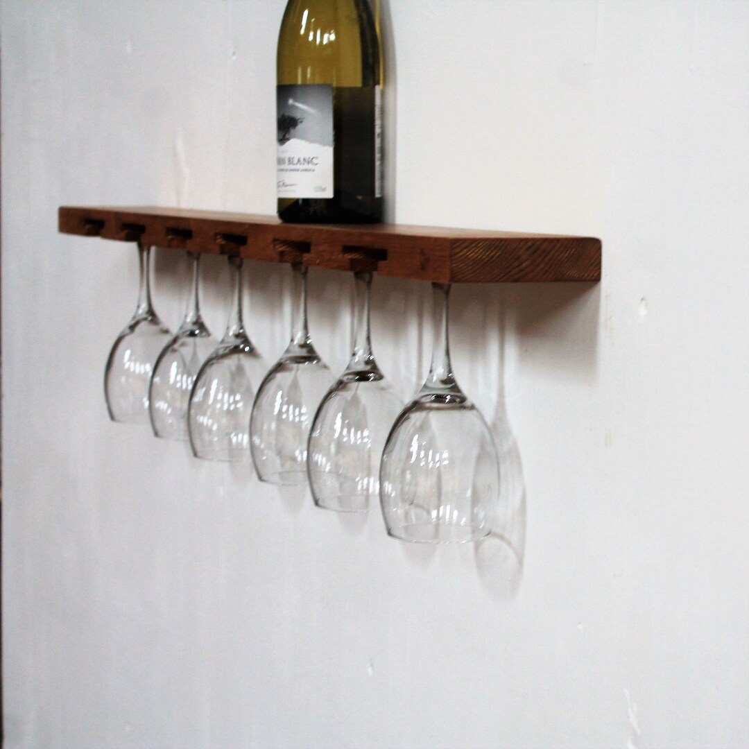 Floating Shelf for Wine Glasses, Glassware Storage, Bar Wall Rack for