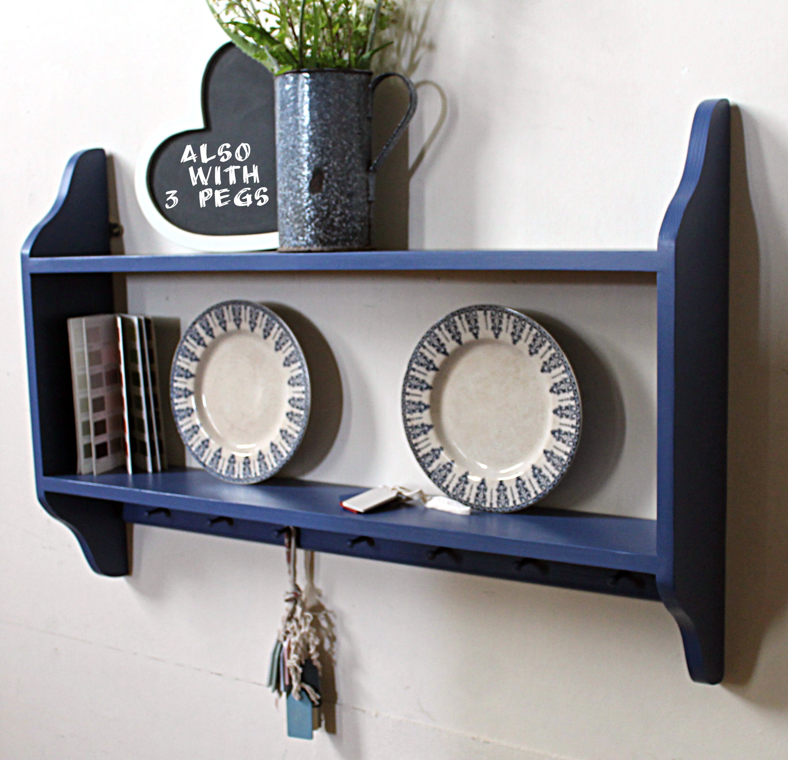 Shelving Unit With Small Pegs Wooden Wall Shelf Kitchen Etsy