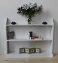 Freestanding Wooden Bookcase: 3-Tier Pine Shelf, Assembled