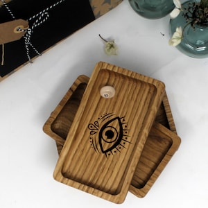 Decorative Wood Tray For Essential Oils, Healing Crystals