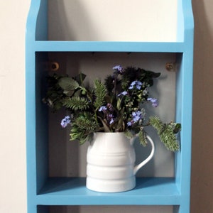Turquoise shelf living room shelving wooden shelf for kitchen storage bedroom shelving unit three tier wooden shelf hand painted shelf rustic storage shelf hand made shelving green shelf