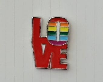 PRIDE レインボー LOVE ハードエナメルピン、ラペルピン、ジャケットピン、ゲイプライド、LGBTQ プライド EP14
