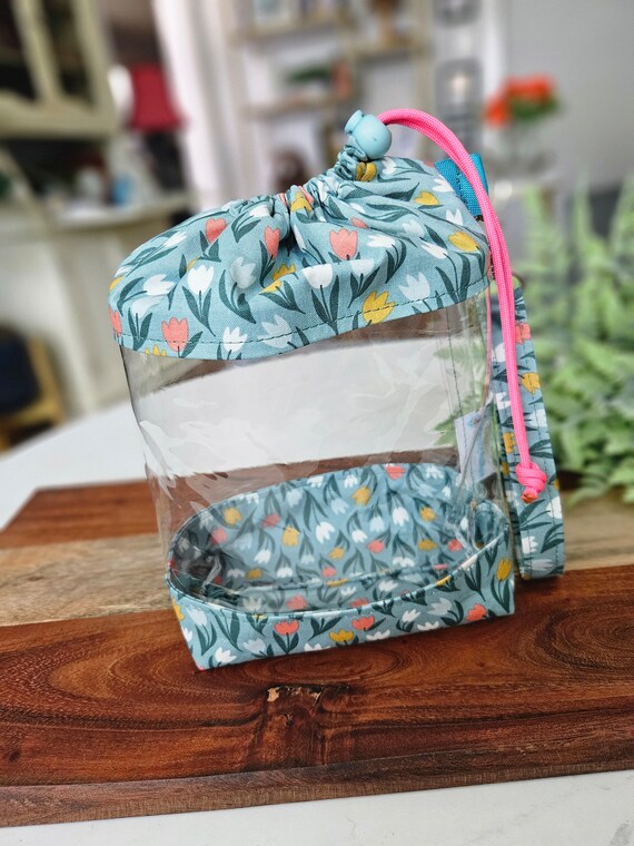 Clear vinyl drawstring bags sales