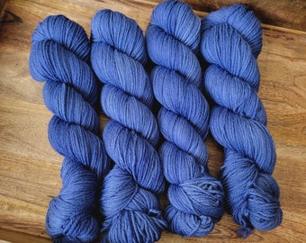 Admiral Blue - DK 100% Superwash Yarn |  Tonal Semi-Solid Hand Dyed Yarn | DK Light Worsted weight superwash merino wool yarn Y005T