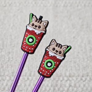 Red Cup Cat Needle Stopper Protector - set of 2 needle point protectors, made from silicone rubber NS39