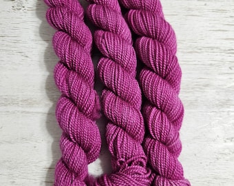 Byzantine Magenta Mini Skein - Hi-twist Hand Dyed Sock Yarn