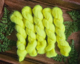 Oh, That's Bright (yellow)  Mohair/Silk Lace Weight Yarn - Hand Dyed Yarn - 50 gram skein - Y018