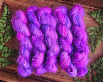Purple Thang! Mohair/Silk Lace Weight Yarn - Hand Dyed Yarn - 50 gram skein - Y018