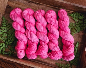 Springtime Pink - 100% superwash merino wool, 2ply twist fingering yarn Y037