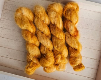 Golden Harvest Mohair/Silk Lace Weight Yarn - Hand Dyed Yarn - 50 gram skein - Y018