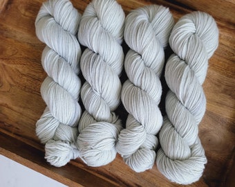 Silver Lake Light Gray DK 100% Superwash Yarn | Tonal Semi-Solid Hand Dyed Yarn | DK Light Worsted weight superwash merino wool Y005T