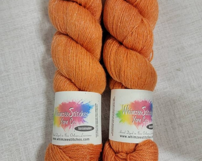 Just Orange Recycled Wool Sock Yarn |  Variegated Organic Hand Dyed Yarn | Fingering weight sustainable recycled wool & tencel Y024