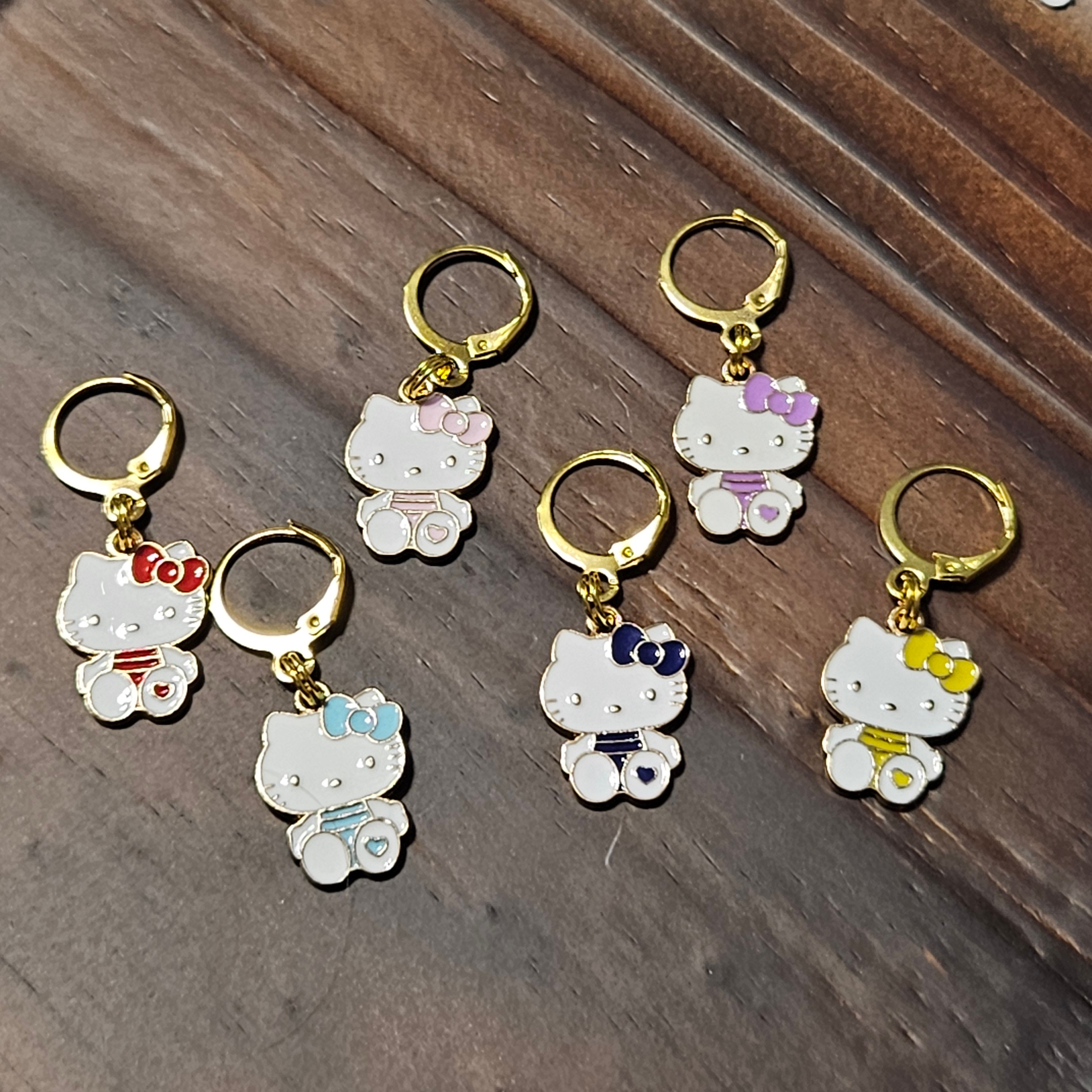 Hello Kitty (single) Stitch Marker Progress Keeper With Gold Lever