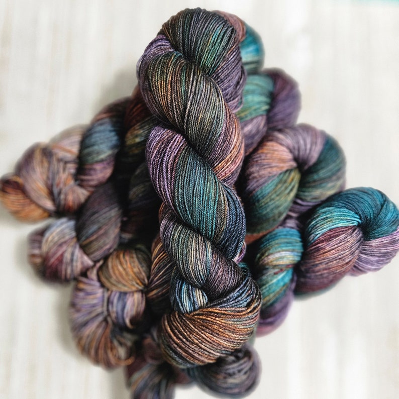 Mythical Brew Standard Sock Yarn Variegated Hand Dyed Yarn Fingering