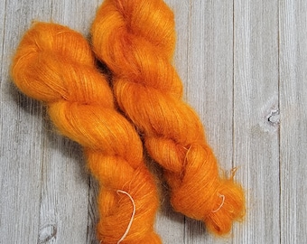 Just Orange -  Mohair/Silk Lace Weight Yarn - Hand Dyed Yarn - 50 gram skein - Y018