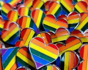 Pride Rainbow Heart Enamel Pin - Gay Pride - LGBTQIA+ pride pin - EP12